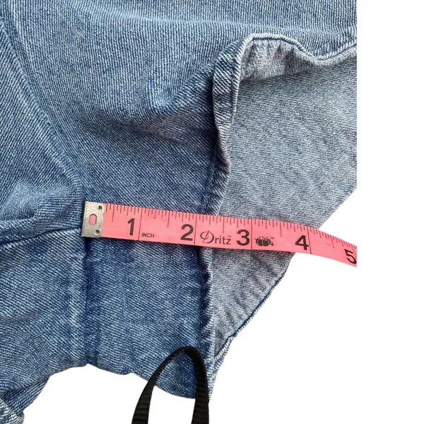 Altar'd State Y2K Festival Summer square neck puff sleeve cut out waist Denim Romper size S - Image 13