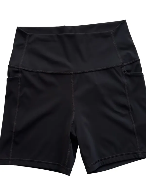 CRZ Yoga Black Biker Shorts Pockets 5" Naked Feeling High Waist Medium Women’s - Image 4
