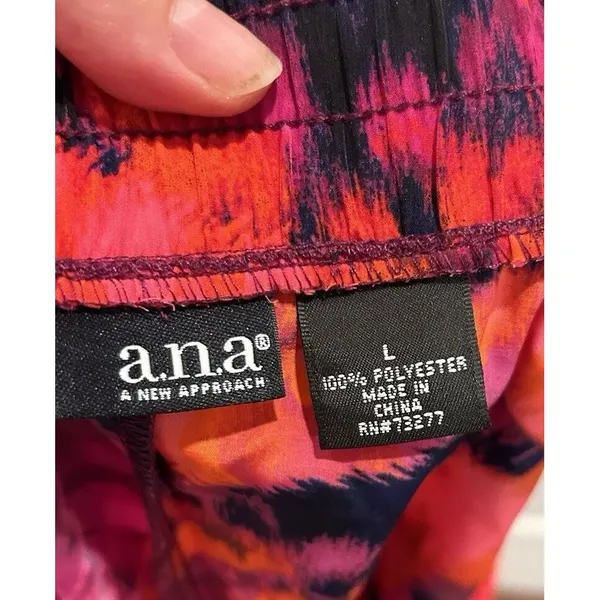 ana A New‎ Approach Pink Orange Tropical Palm Print Shorts Womens L NWT Active - Image 5