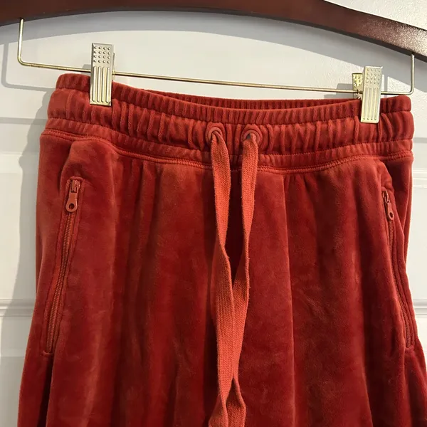 Aerie Velour Jogger Pants Rust Orange Brown Size XS - Image 2