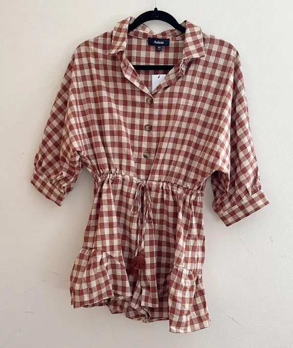 VICI | Gingham Romper - Image 4