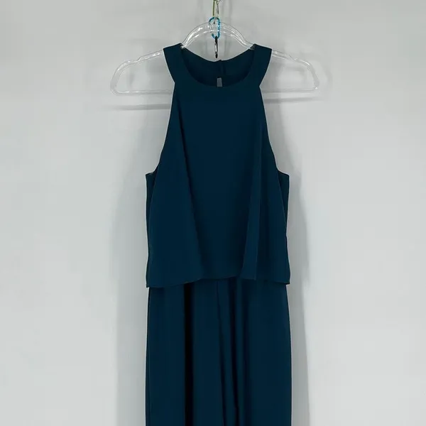 ALTAR'D STATE Jumpsuit Med Blue Wide Leg Halter Sleeveless One Piece High‎ Neck - Image 5