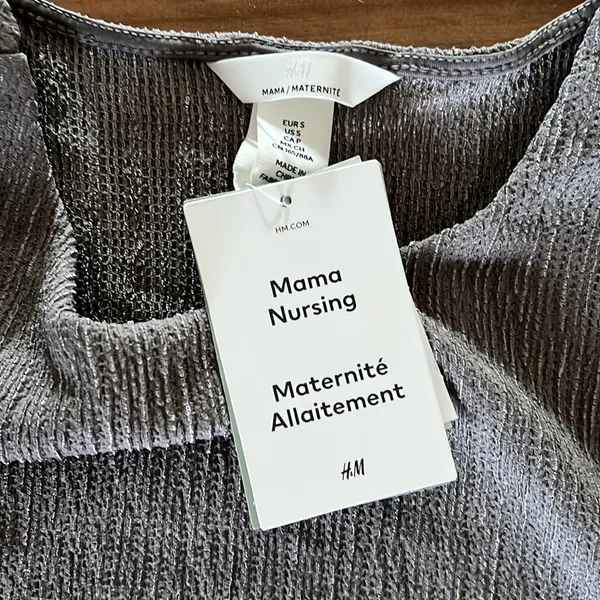NWT - S - H&M Mama/Maternity Gray Long Sleeve Mama Nursing Dress - Image 7