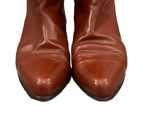 Giuliana Benetton EUC Cognac Italian Leather Knee High Riding Boots - Image 2