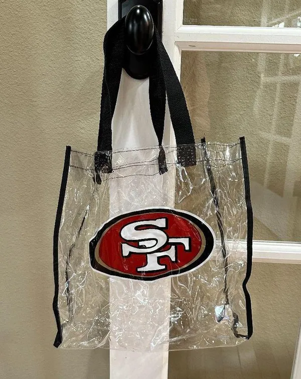NFL SF 49ers Clear Tote Stadium Bag Security Approved - Image 2