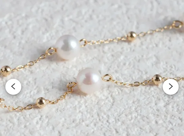 Wedding Pearl Bracelet Gold - Image 2