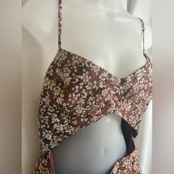 NWT LEYDEN Cutout Printed Cami Sheath Dress | Blossom Jacquard Size‎ XL 0429 - Image 4