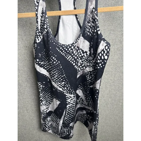 Lululemon Womens Racerback Tank Top Black White‎ Sleeveless Stretch Yoga - Image 8