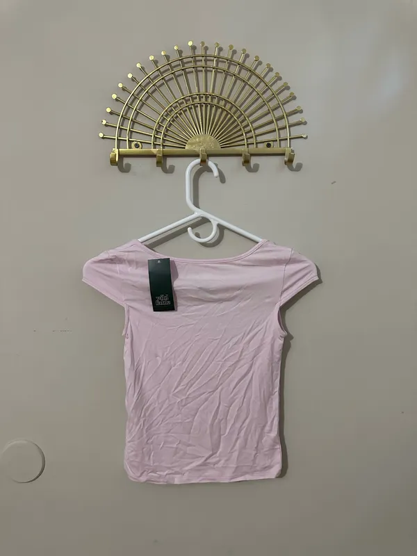 wild fable Light Pink Scoop Neck Crop Top - Image 2
