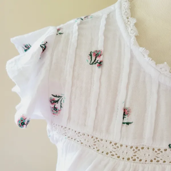 Lucky Brand floral mixed media blouse size small - Image 5