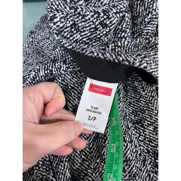 Express Super‎ High Rise Stretch Knit Y2K Flare Pants Size Small - Image 6