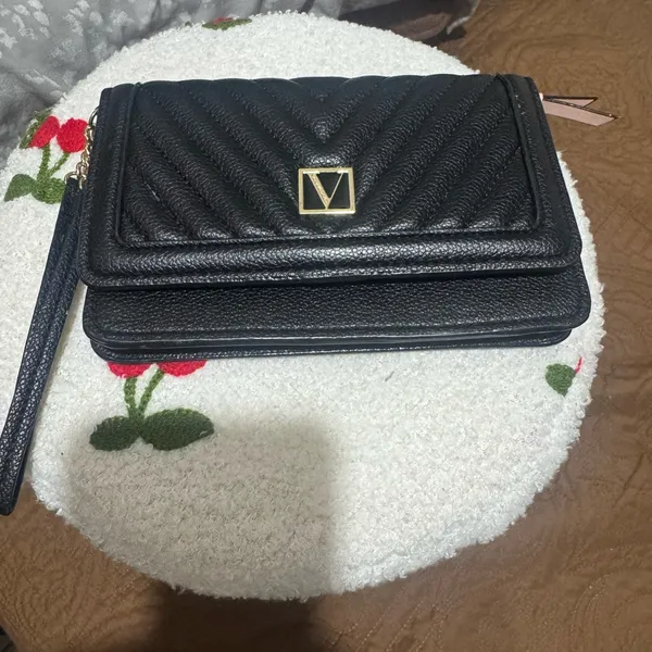 PINK Victoria's Secret Black Quilted Clutch - Image 2