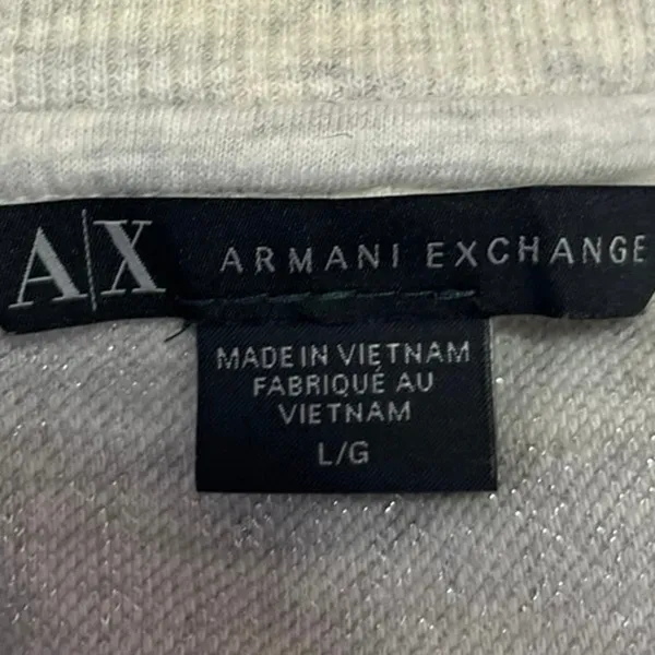Armani Exchange Gray Spell Out Logo Metallic Zip Up Bomber Sweater Jacket Size L - Image 4