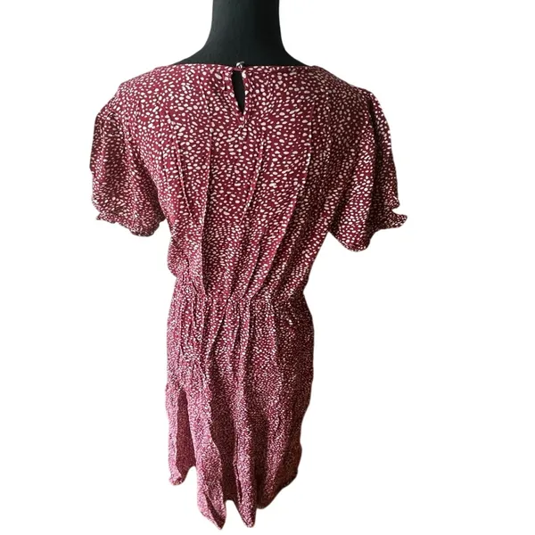 Grecerelle Red Polka Dot Maxi Dress Tiered Skirt Elastic Waist Casual Chic - Image 5