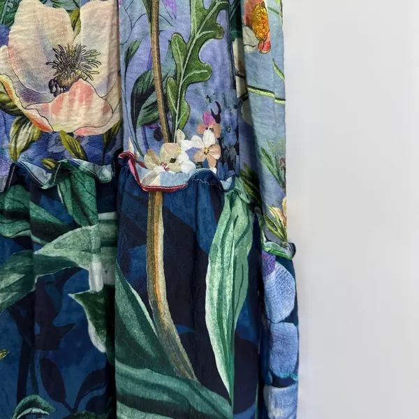 NWT Anthropologie Ruffle Cascade High-Low Dress XL Floral Botanical OB1465466‎ - Image 7