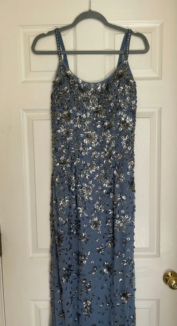 Floral Embellished Scoop Neck Evening Gown - Image 6