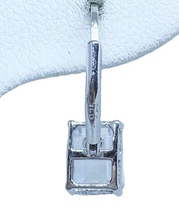 925 Clear CZ Lever Back Sterling Silver Earrings - Image 8