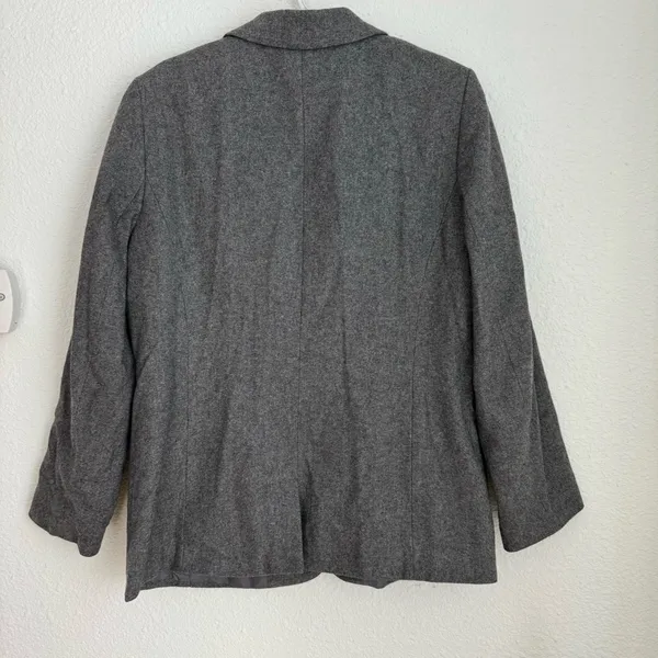 Sag Harbor Wool Blend Blazer Jacket In Dark Gray Pockets Button Women’s Size 12 - Image 6