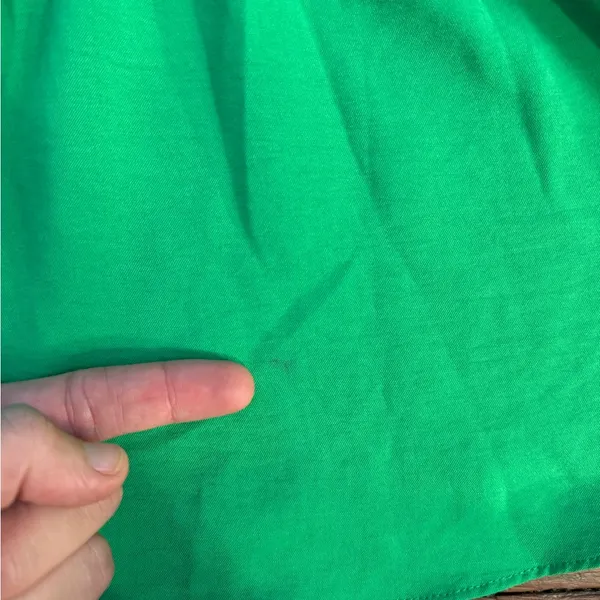 DKNY Kelly Green Drop Waist Flutter Sleeve Ruffle Hem Dress Size 2 💚🍄 - Image 10