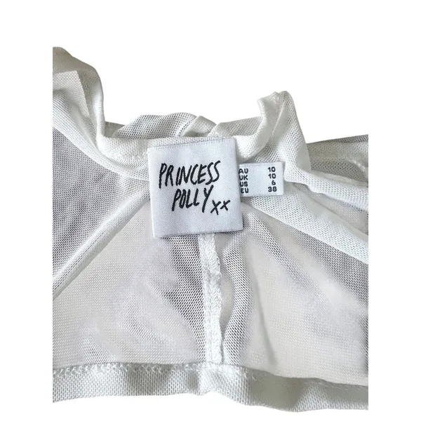 NWT Princess Polly White Long-Sleeve Bolero Shrug Sheer Ruffle Balletcore Y2K - Image 3