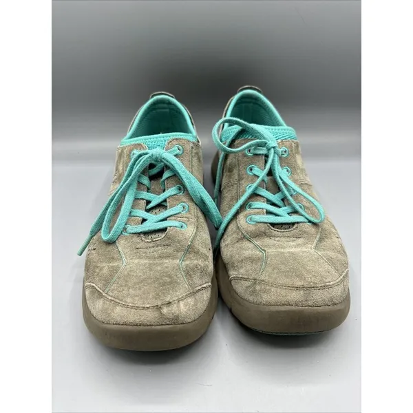 Dansko Women's Sneakers Sz 39 Elise Gray‎ Turquoise Suede Comfort Casual Walking - Image 2