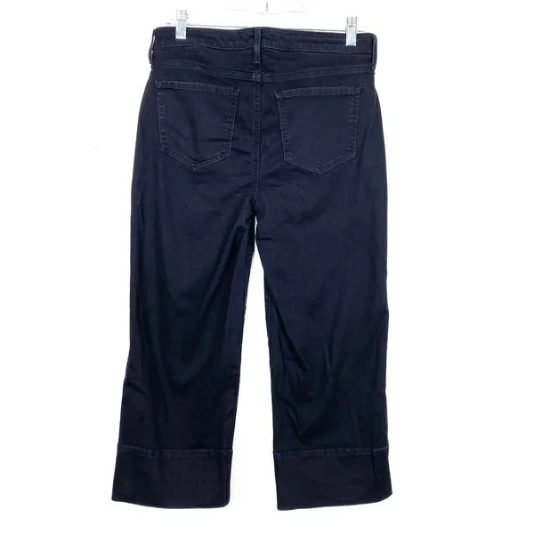 NYDJ Black Wash Wide Leg Cropped Capri Jeans - Image 4