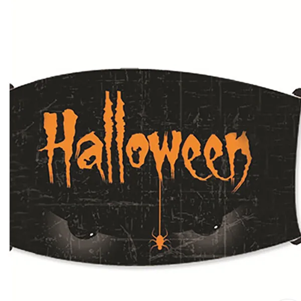 Halloween Print Face Mask Orange - Image 2