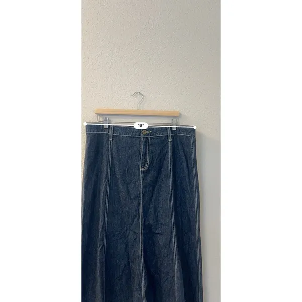 Riders Copper Women 15M Blue‎ Jean Long Dark Wash Flared Panel - Image 5