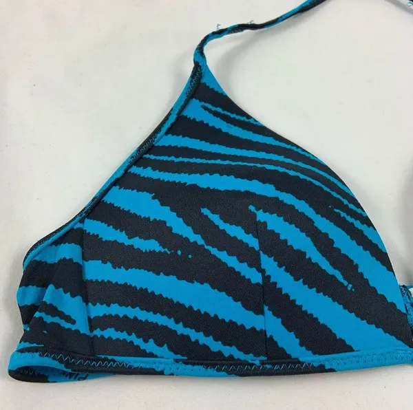 Victoria's Secret MD Turq zebra triangle bikini top - Image 4