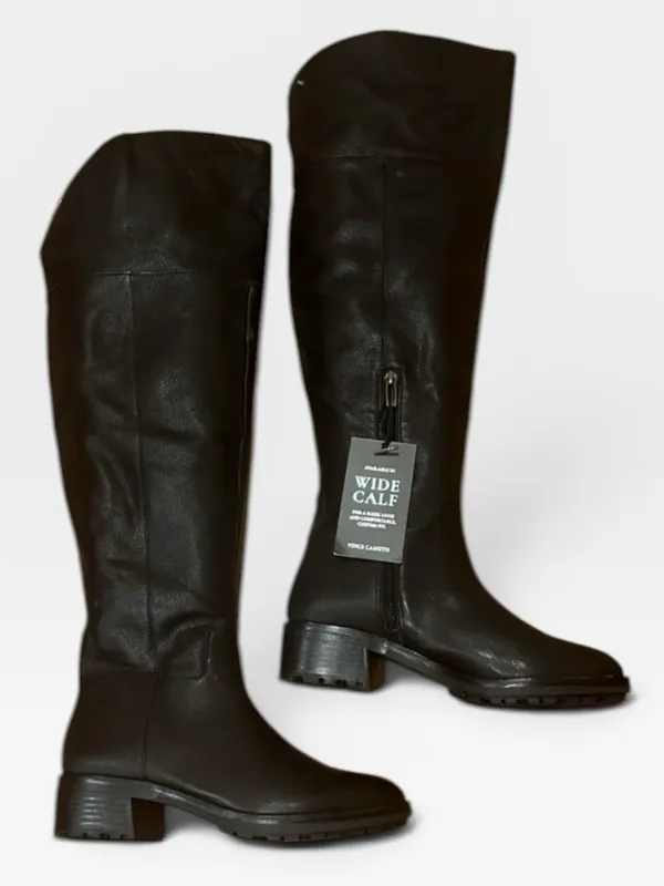 Vince Camuto Jorshie2 Black Leather Wide Calf Riding Boots NWT 7 - Image 3