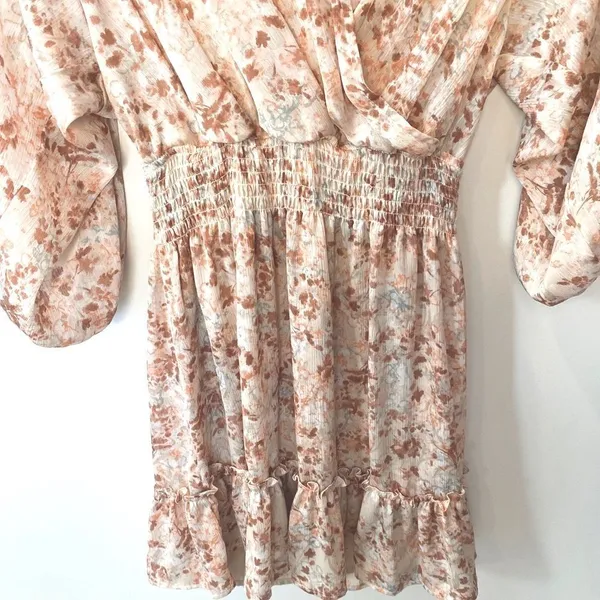 Lovestitch Floral Sheer Flowy Mini Dress S Small Boho Romantic Cottage Romantic - Image 11
