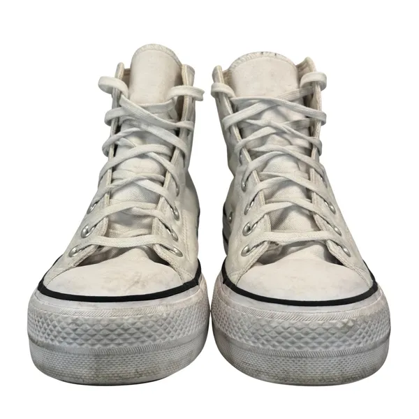 Converse Chuck Taylor All Star Lift Platform Canvas‎ White High Top Sneakers 9W - Image 5