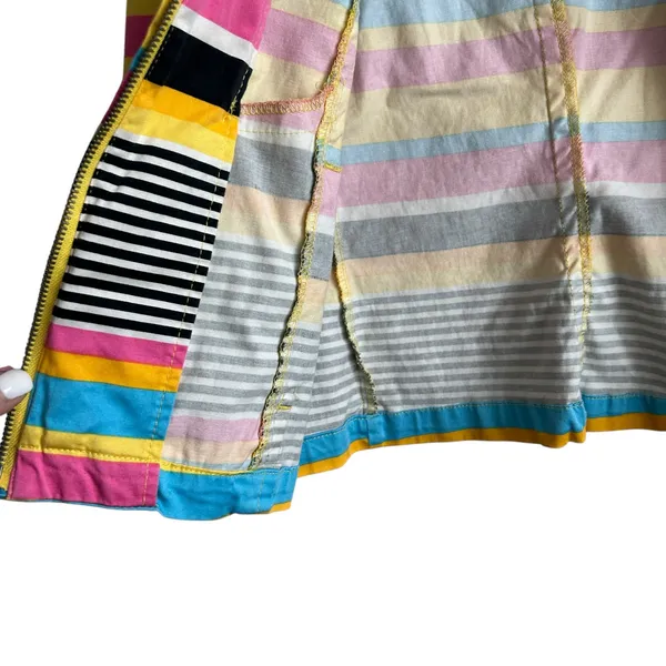 VTG Y2K AMI Women Jacket L Rainbow‎ Stripe Windbreaker Preppy Coastal Travel - Image 8