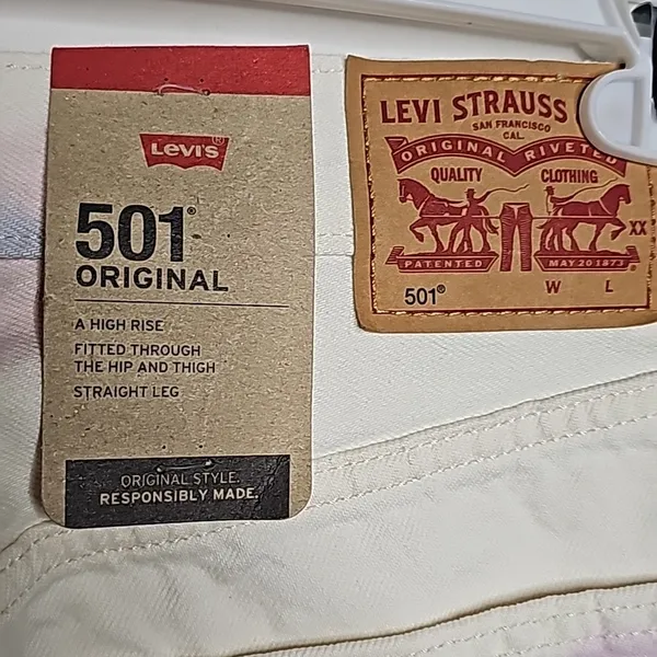 NWT Levi's 501 original high rise straight leg button fly tie dye jeans sz 27 - Image 10