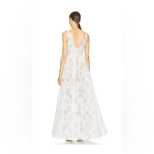 Bronx and Banco Lily Blanc Embroidered Gown US2/XS - Image 2