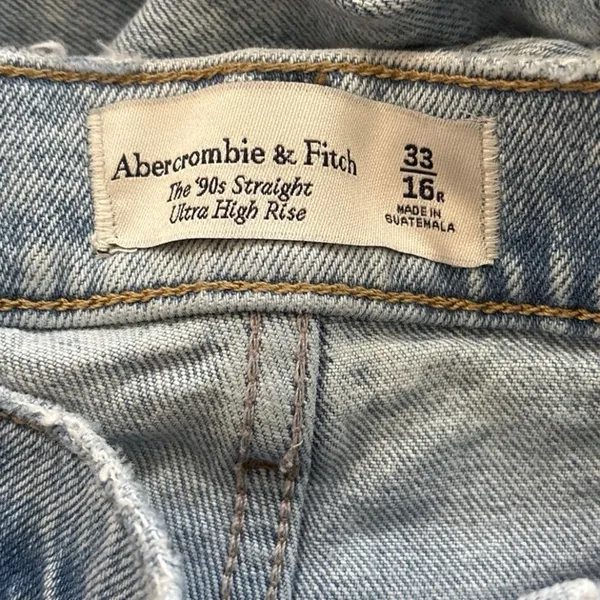 Abercrombie & Fitch A&F Size 33 16 The 90s Straight Ultra High Rise Jeans - Image 3