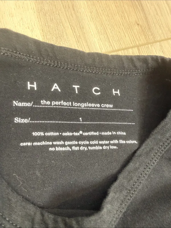 Hatch maternity black long sleeve top crew neck size 1 - Image 2