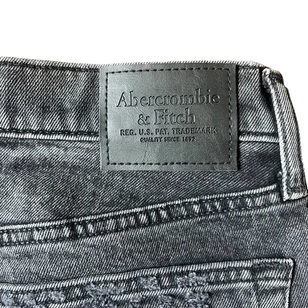 Abercrombie & Fitch Jean Shorts Women’s 34 Black Denim 4.5” Cut Offs Slim - Image 3