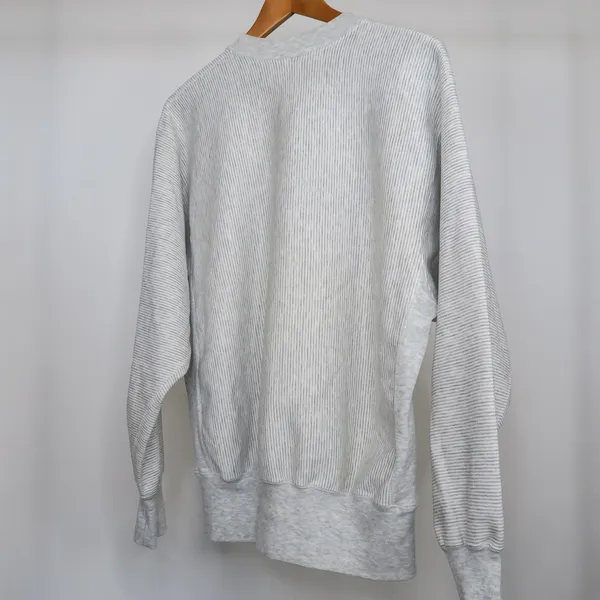 Vintage 90s KU Jayhawks Kansas Gray Pinstripe Sweatshirt - Image 8
