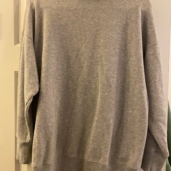 Aerie American Eagle Relaxed Grey Turtleneck Sweatshirt, Loungewear, Women's Sm - Image 6