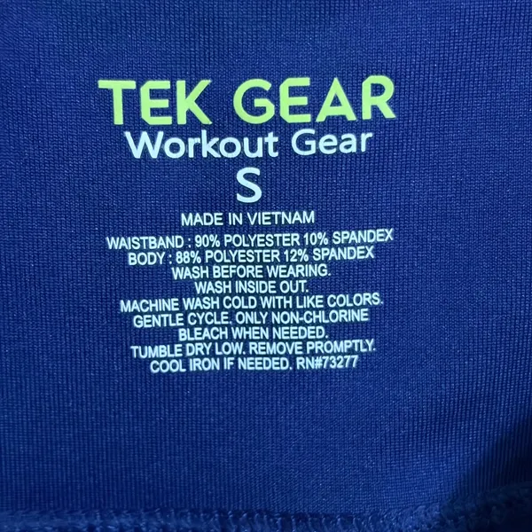 Tek Gear Womens High Waisted Bike Shorts Blue Side Pockets Size S RN73277 - Image 6