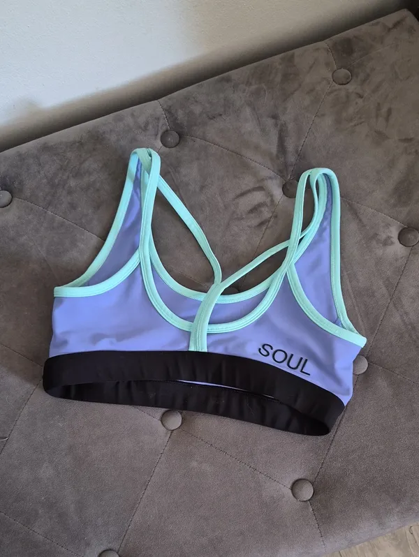 SoulCycle Lavender & Mint Strappy Sports Bra SMALL - Image 2