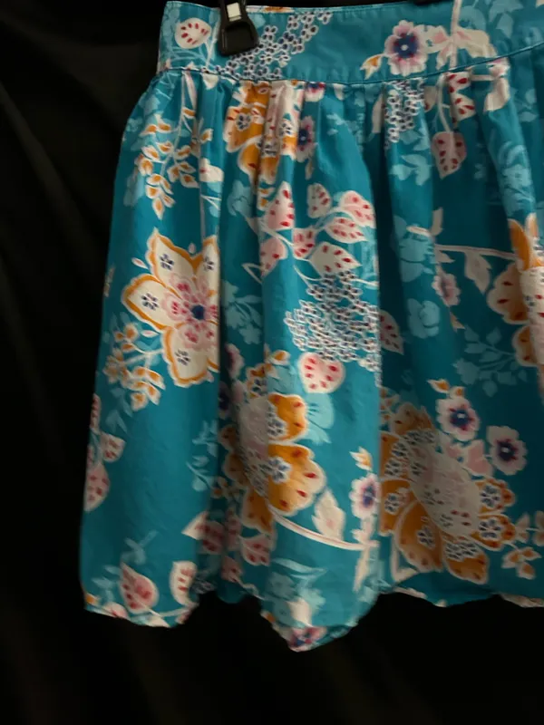 Wet Seal Teal Blue Floral Circle Mini Skirt MD - Image 6