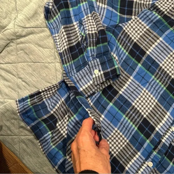 Aerie By Aritza Long Sleeve Womens Shirt Plaid Nwot Blue Xl - Image 2