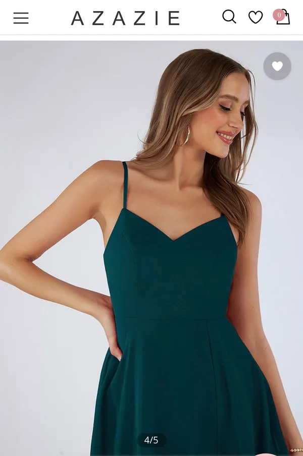 Azazie Pine Green Bridesmaid Dress - Image 3