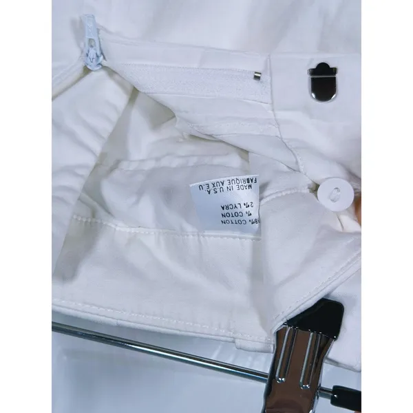 Theory Womens Cotton Wide Leg Trouser Pants Size 0 White Old Money Quiet Luxury - Image 11