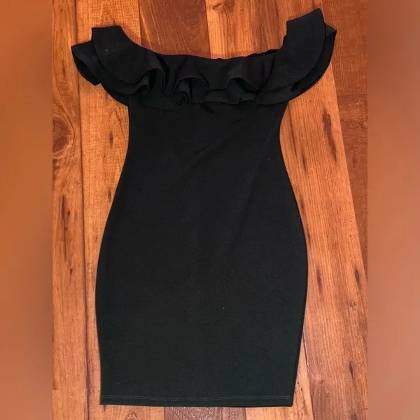 Mind‎ Code Women Off the Shoulder Green Ruffled Mini Dress Size S - Image 6