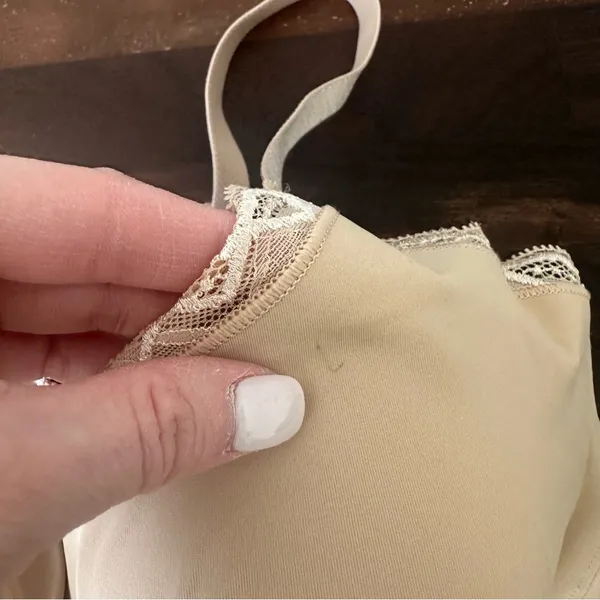 True & Co Lace Wireless Bralette Tan - Image 3