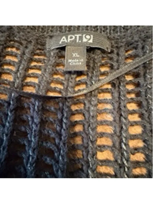 APT. 9 Black Knit Cut-out Sweater Swim Coverup Size XL - Image 6