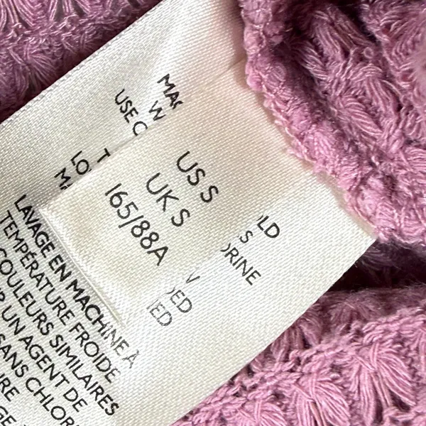 Free People Dusty Rose Waffle Knit Criss Cross Thermal Top Small OB1185373 - Image 5